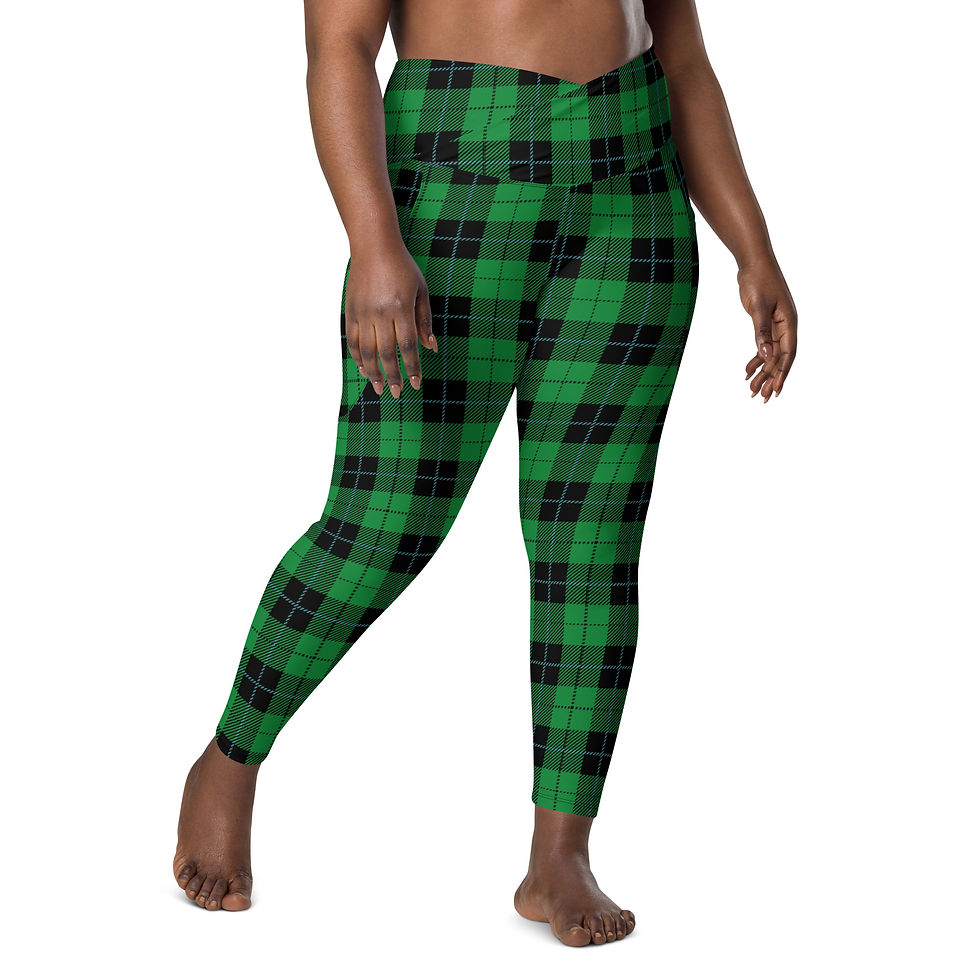 Thumbnail: Rockstar Essentials Women's Crossover Leggings w/ Pockets (Punk; Duncan; Emerald