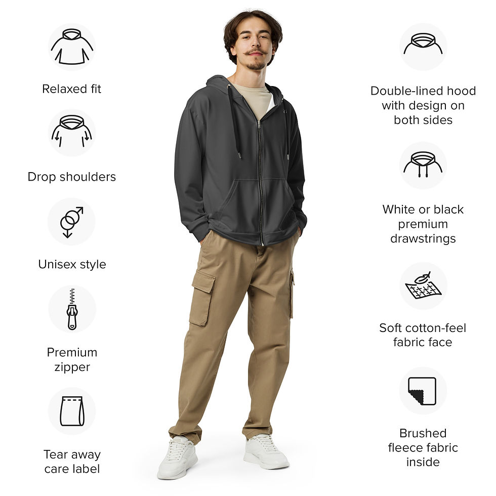 Thumbnail: Classic Essentials Zip Hoodie (Unisex; Gunmetal)