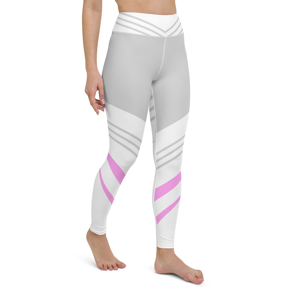 Thumbnail: Superhuman Essentials Yoga Leggings (Women's; w/ Pocket, White+Hot Pink)