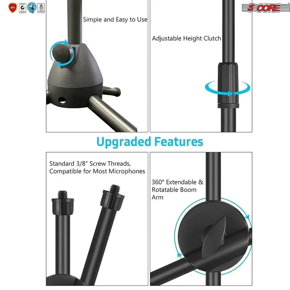 Thumbnail: 5 Core Adjustable Microphone Boom Stands (Pair/2)