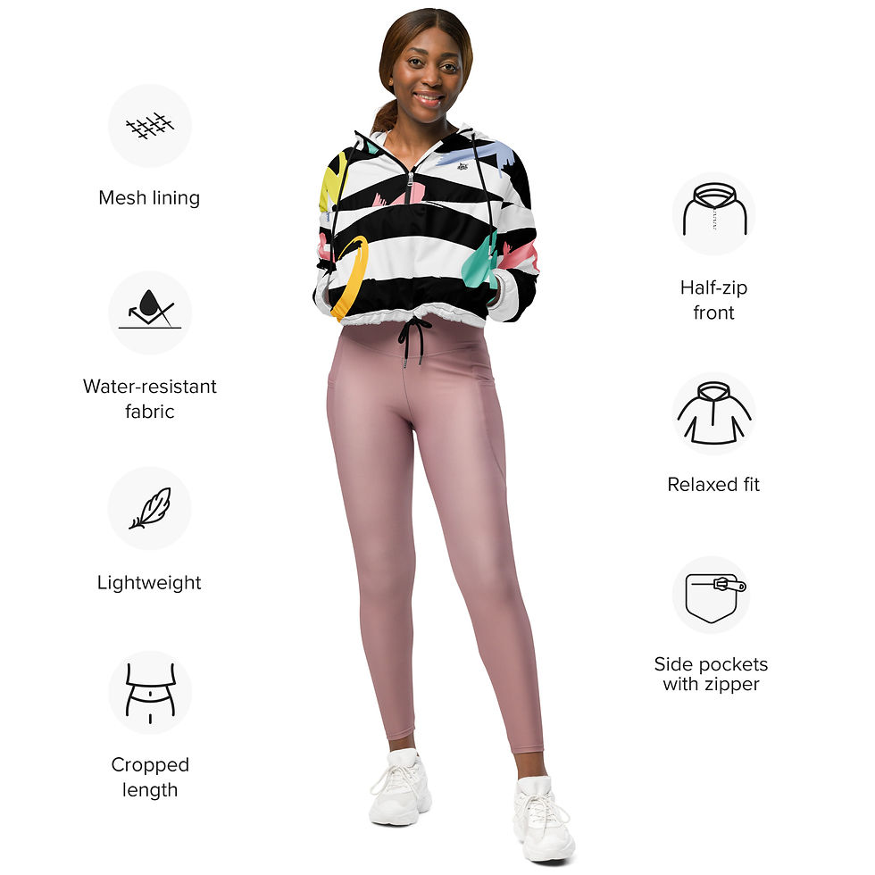 Thumbnail: Rockstar Essentials Women’s Cropped Windbreaker (Letters From Paris)