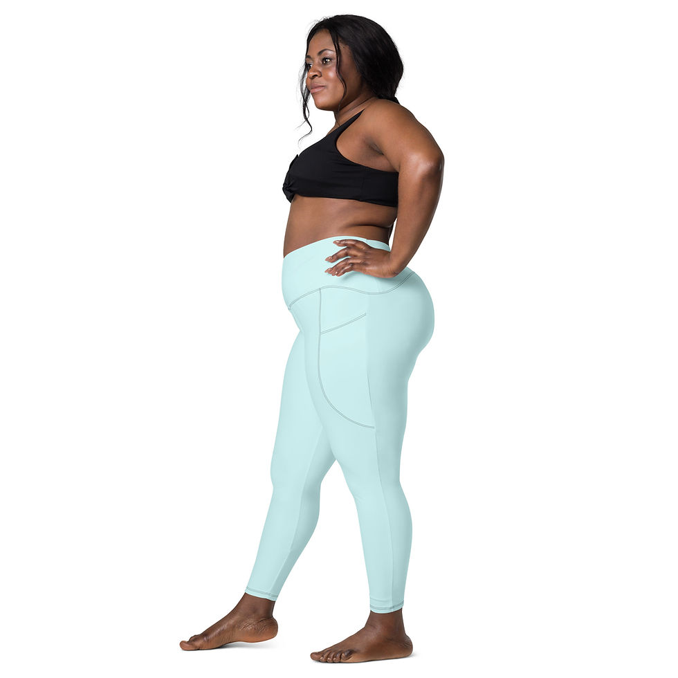 Thumbnail: Classic Essentials Women’s Crossover Leggings w/ Pockets (Cyan)