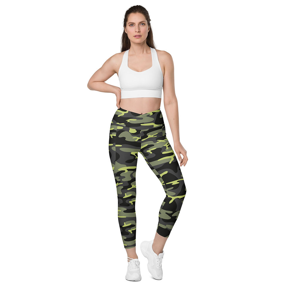 Thumbnail: Rockstar Essentials Women's Crossover Leggings w/ Pockets (Shiggy; Camo; Green)