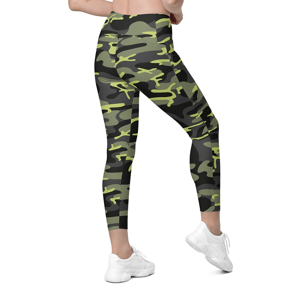 Thumbnail: Rockstar Essentials Women's Crossover Leggings w/ Pockets (Shiggy; Camo; Green)