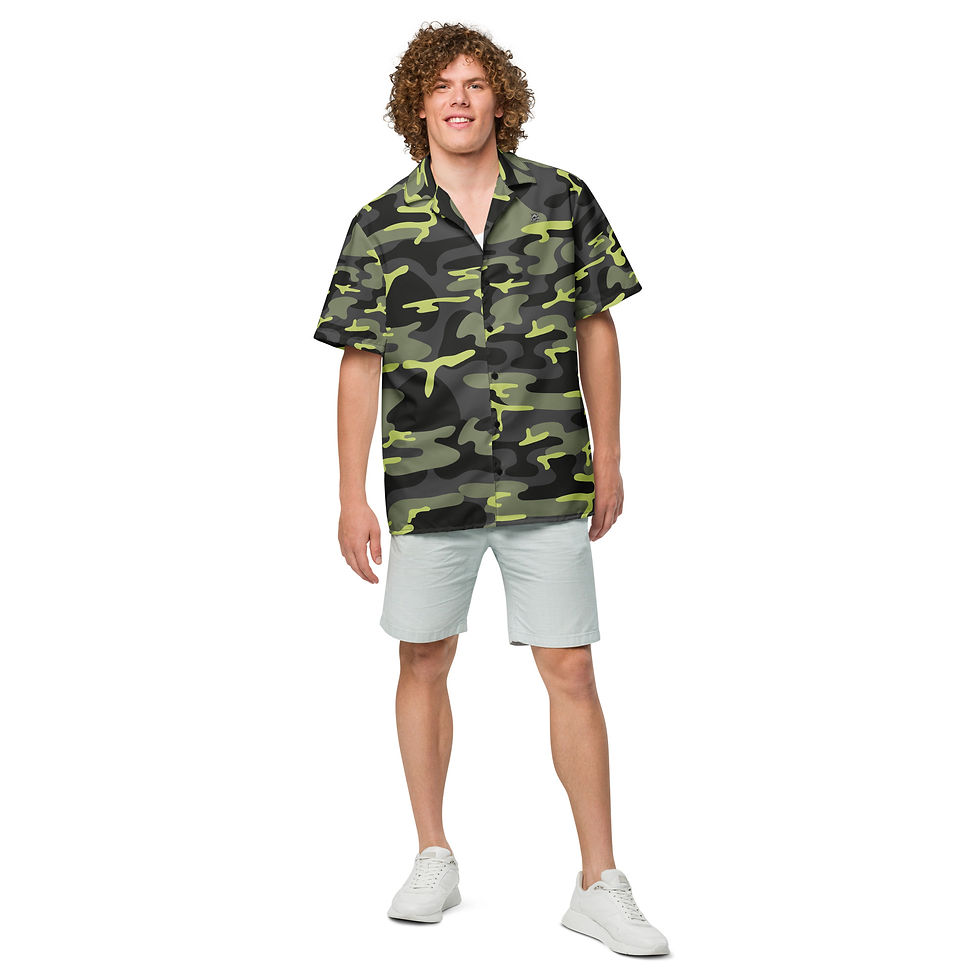 Thumbnail: Rockstar Essentials Short Sleeve Button Down Shirt (Unisex; Shiggy; Camo Green)