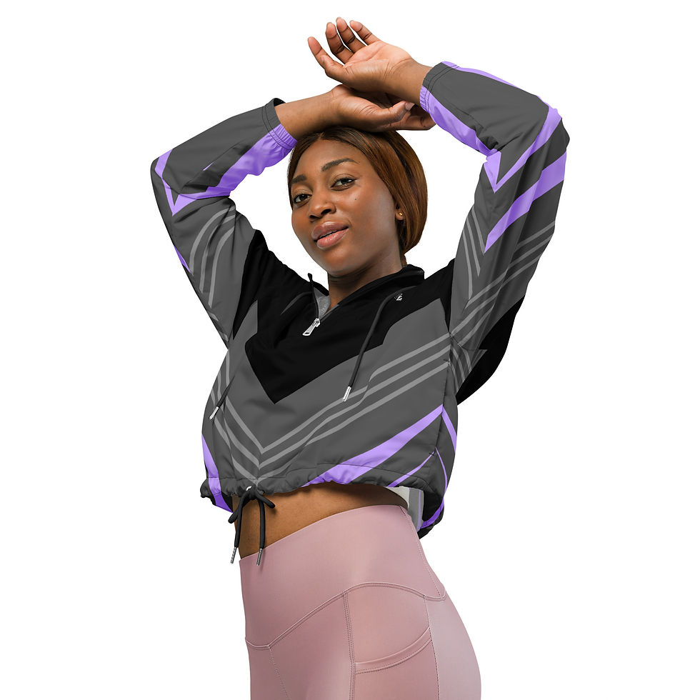 Thumbnail: Superhuman Essentials Women’s Cropped Windbreaker (Proto; Purple/Black)
