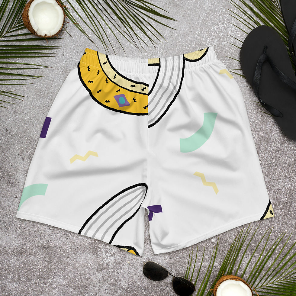 Thumbnail: Rockstar Essentials Athletic Shorts (Unisex; Long; Go Bananas; White)