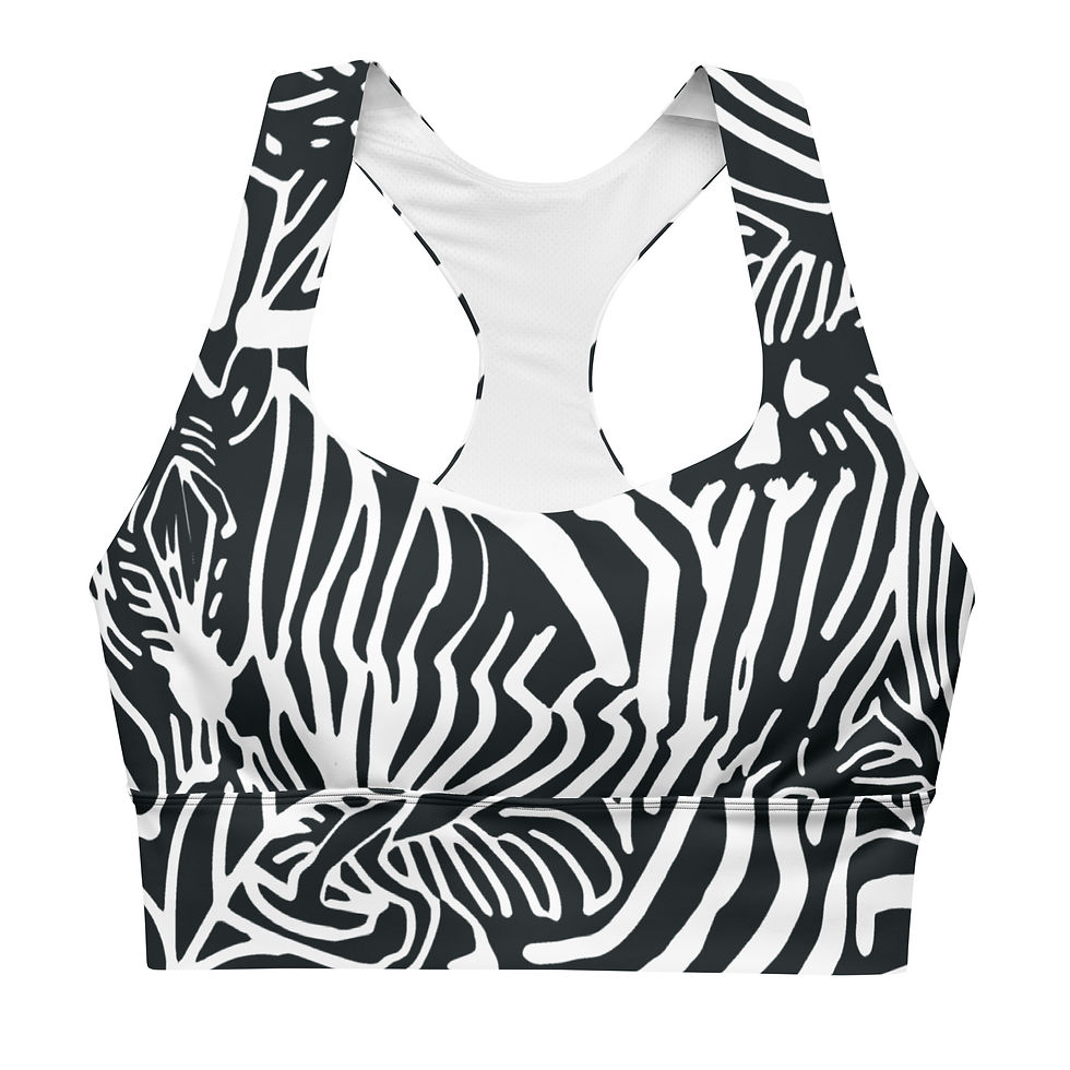Thumbnail: Rockstar Essentials Women’s Longline Sports Bra/Top (Zebra 2)