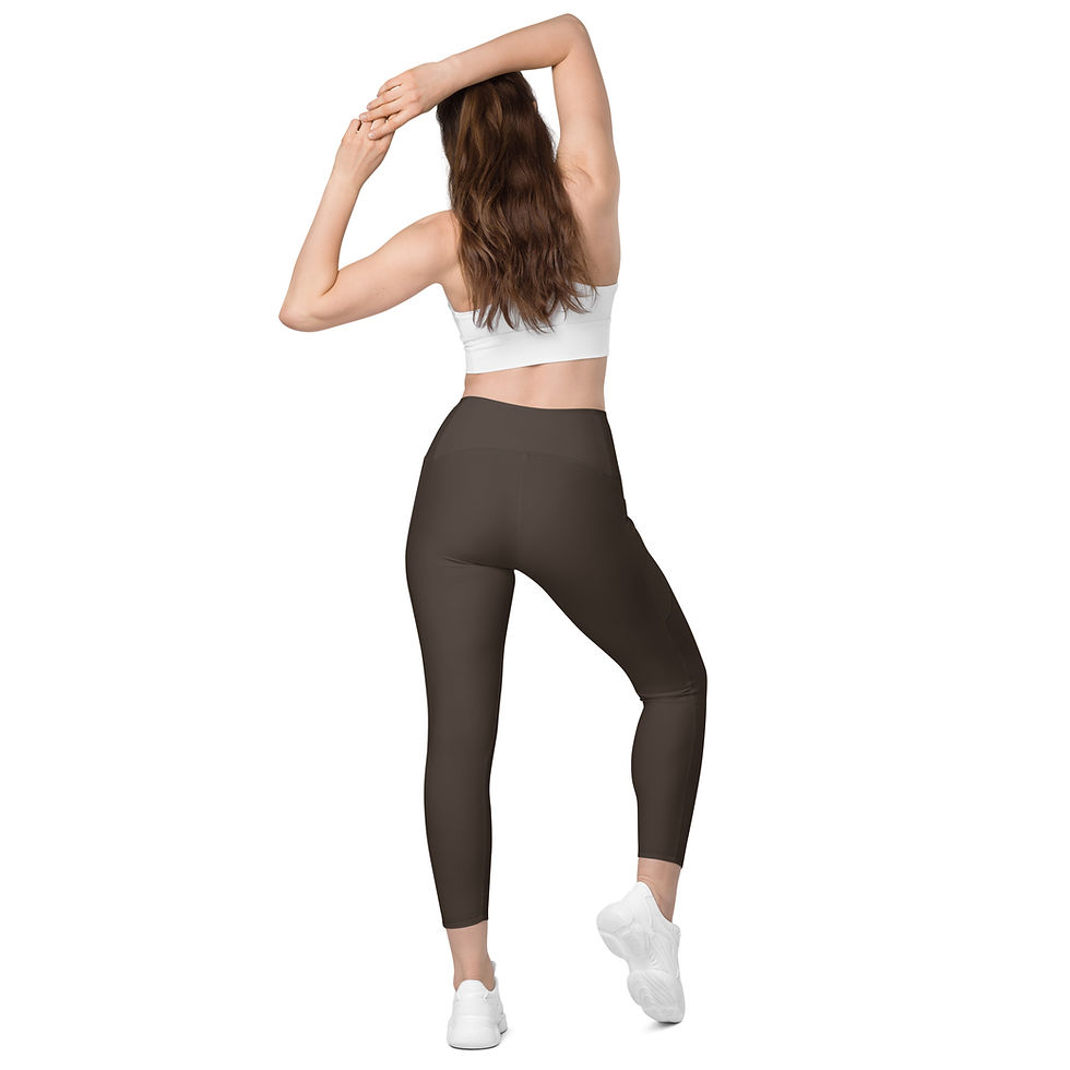 Thumbnail: Classic Essentials Women’s Crossover Leggings w/ Pockets (Chocolate)