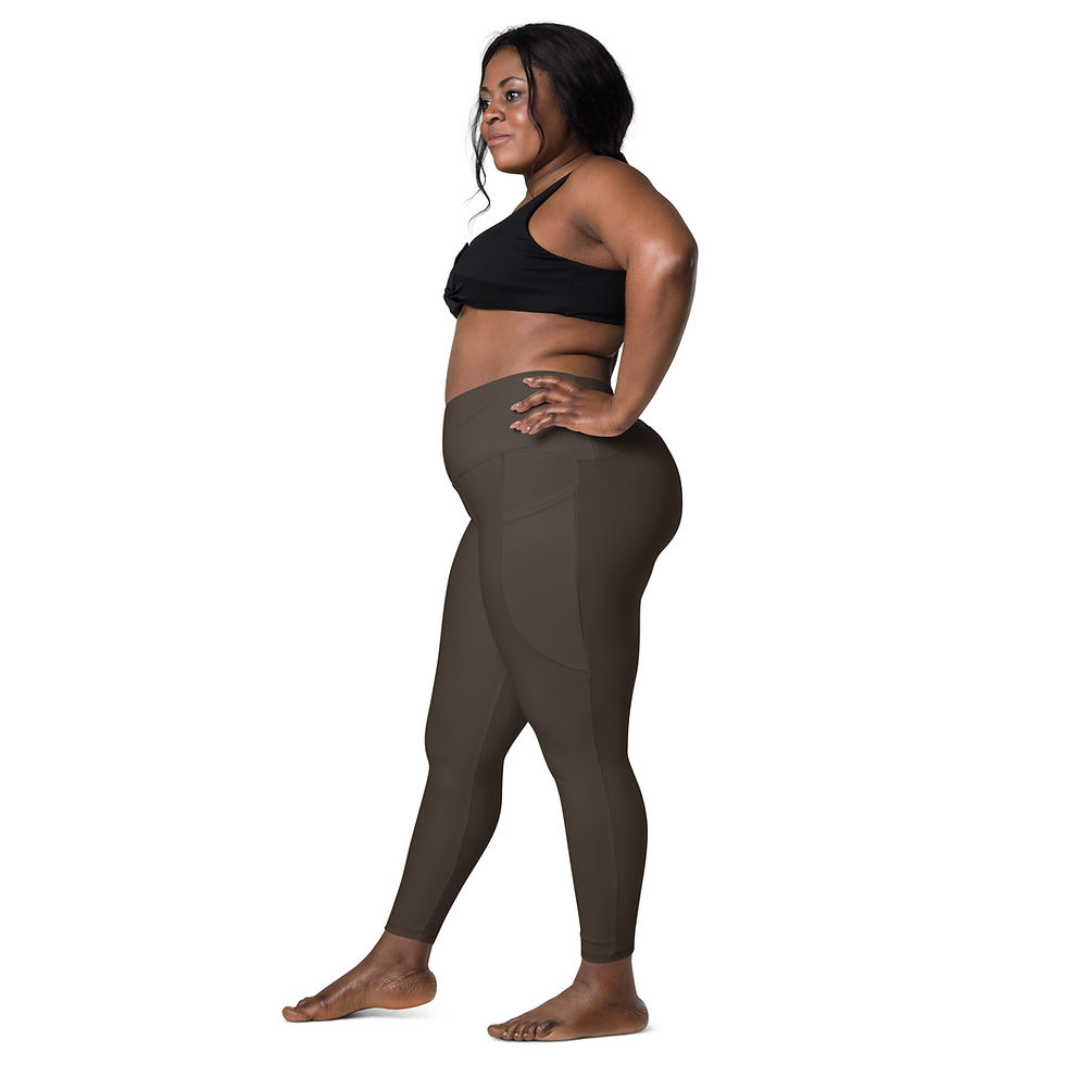 Thumbnail: Classic Essentials Women’s Crossover Leggings w/ Pockets (Chocolate)