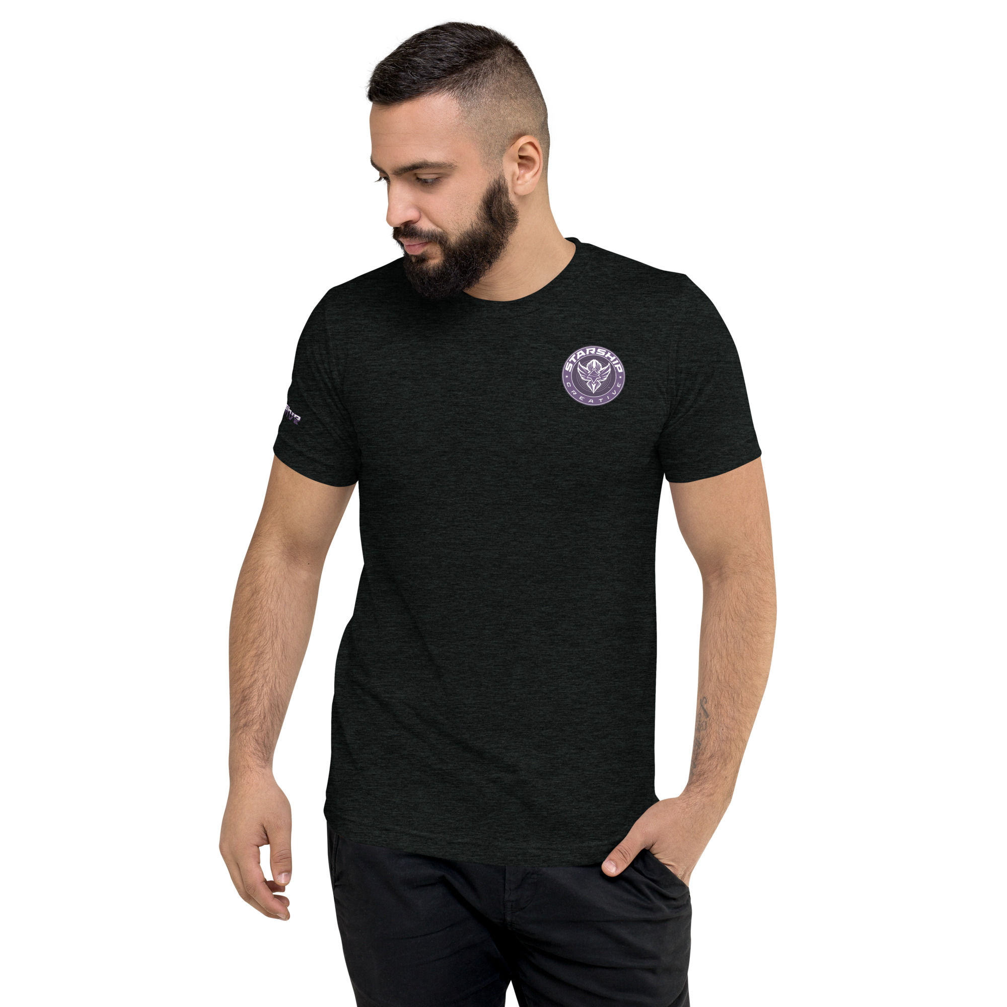 STARSHIP Creative Short Sleeve T-Shirt (Men’s; Badge Style)
