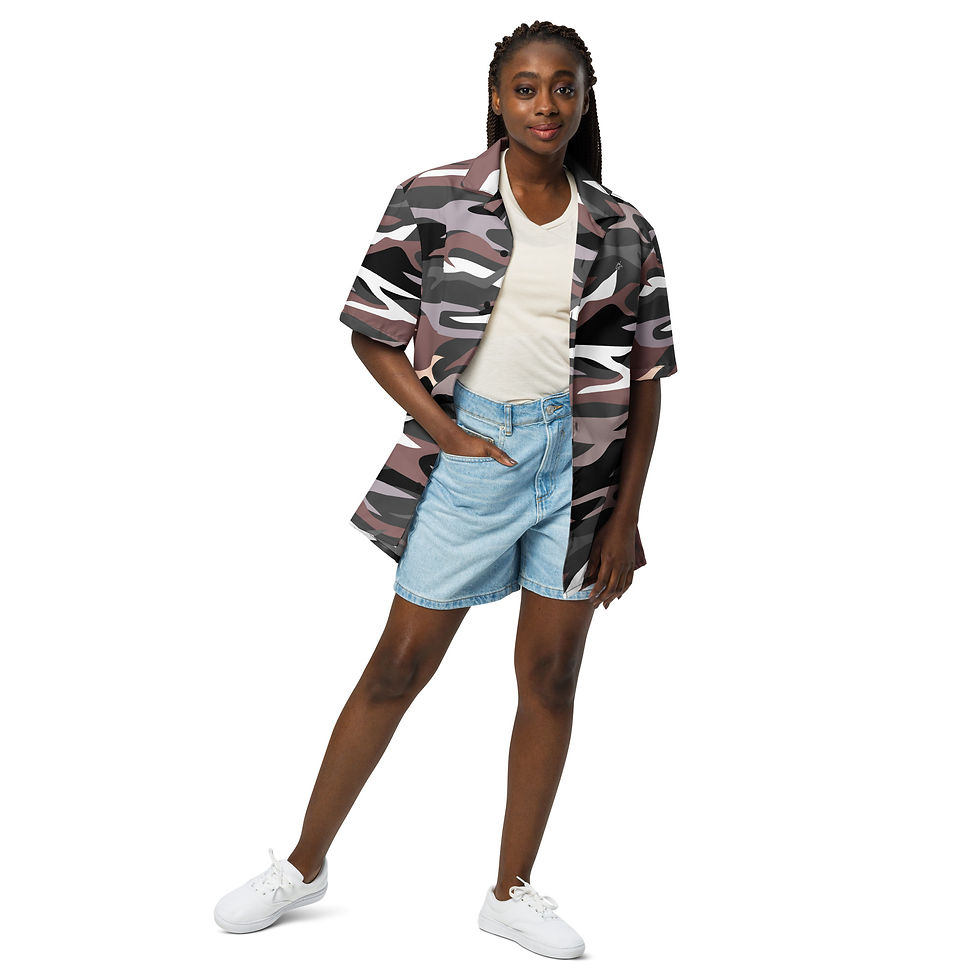 Thumbnail: Rockstar Essentials Short Sleeve Button Down Shirt (Unisex; Shiggy; Camo Gray)