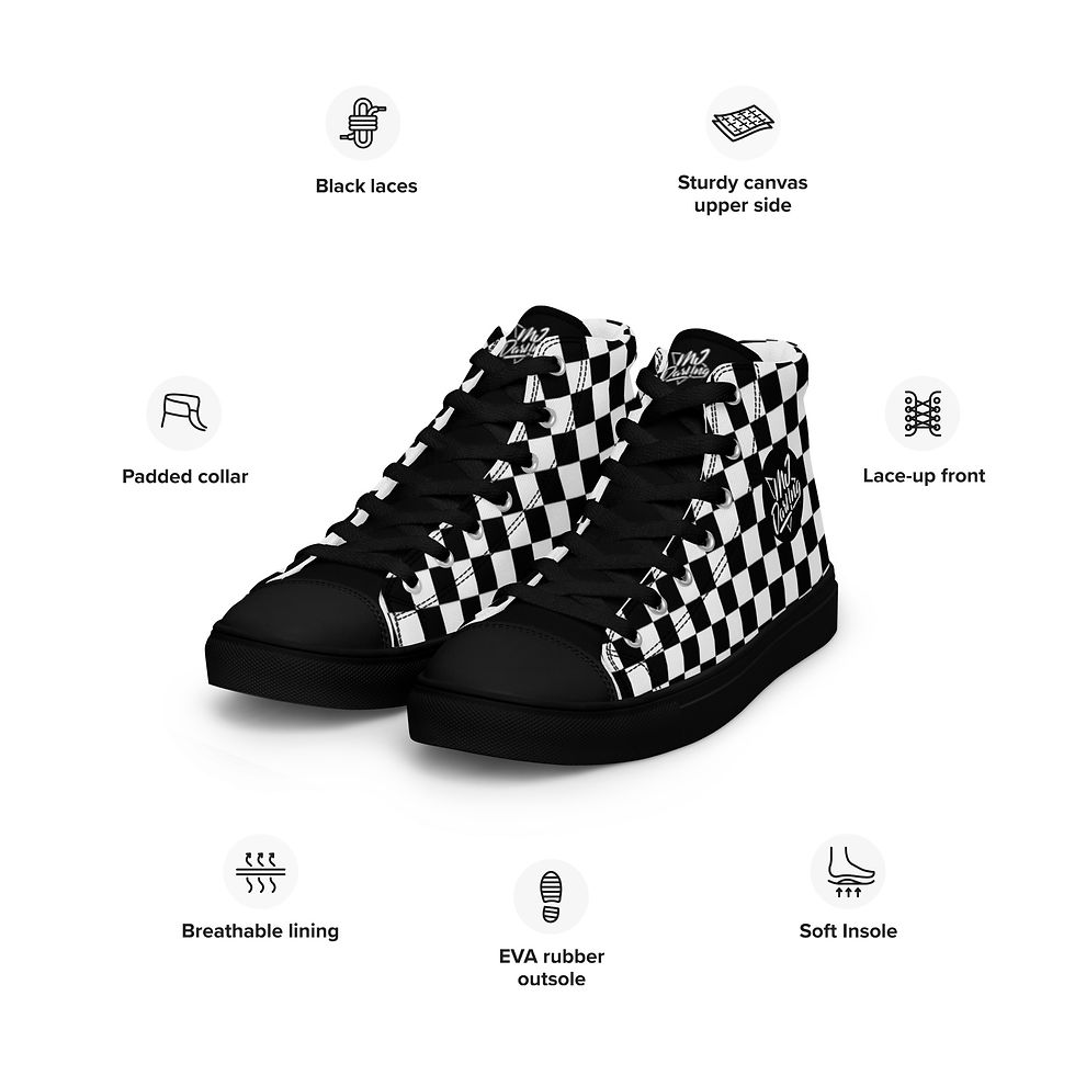 Thumbnail: Rockstar Essentials Men’s High-Top Canvas Sneakers (Punk; SHARP; Black)