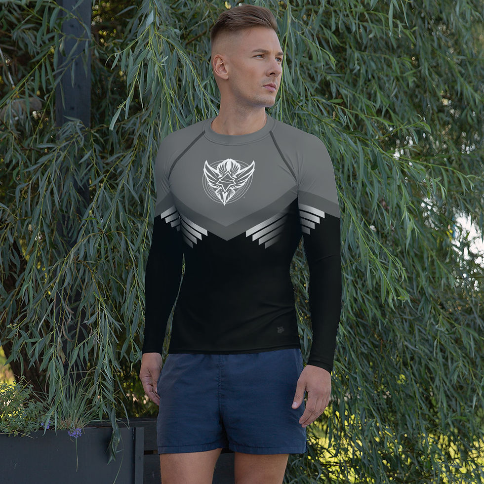 Thumbnail: Superhuman Essentials Men's Rash Guard (Paladin; Gray/Black)