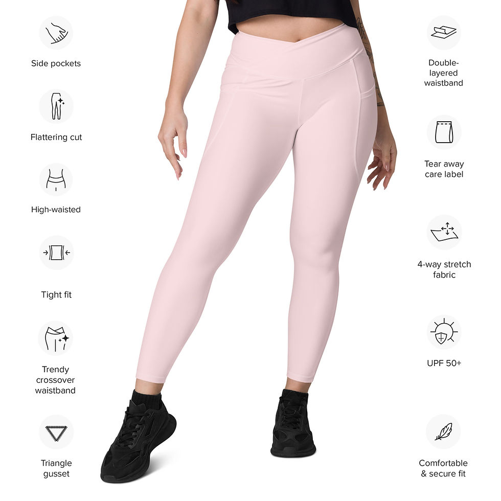Thumbnail: Classic Essentials Women’s Crossover Leggings w/ Pockets (Pink Champagne)