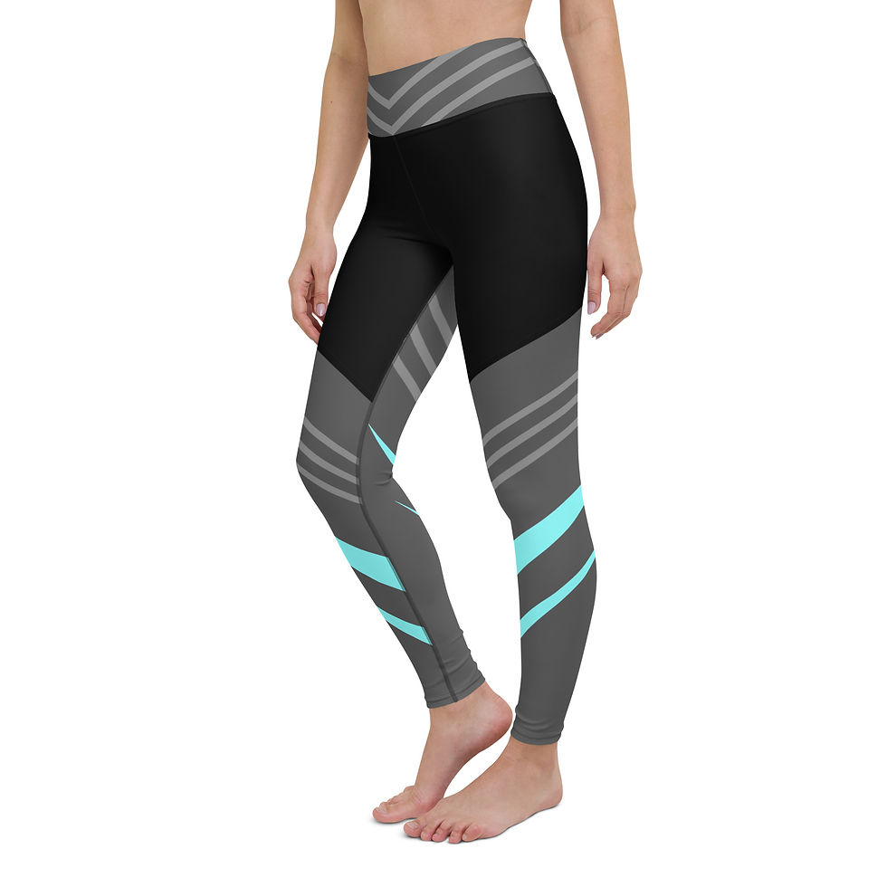 Thumbnail: Superhuman Essentials Women's Yoga Leggings w/ Pocket (Cyan/Black)