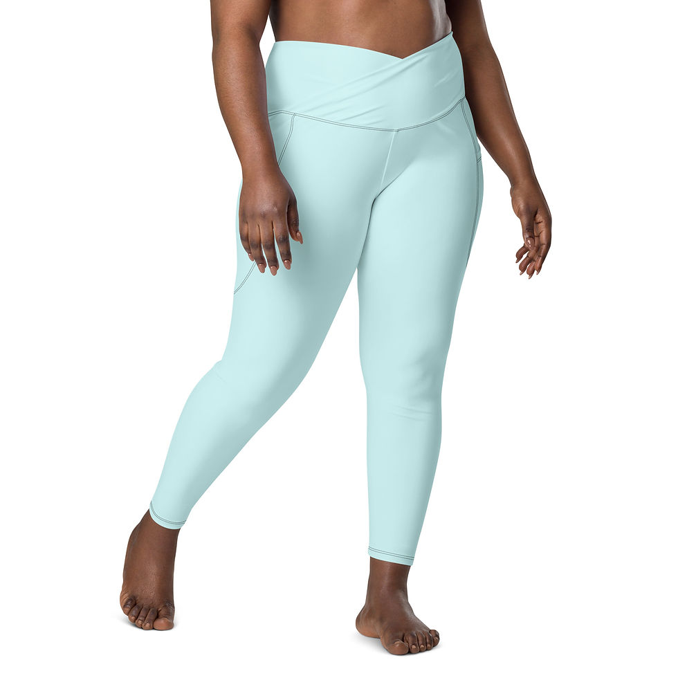 Thumbnail: Classic Essentials Women’s Crossover Leggings w/ Pockets (Cyan)