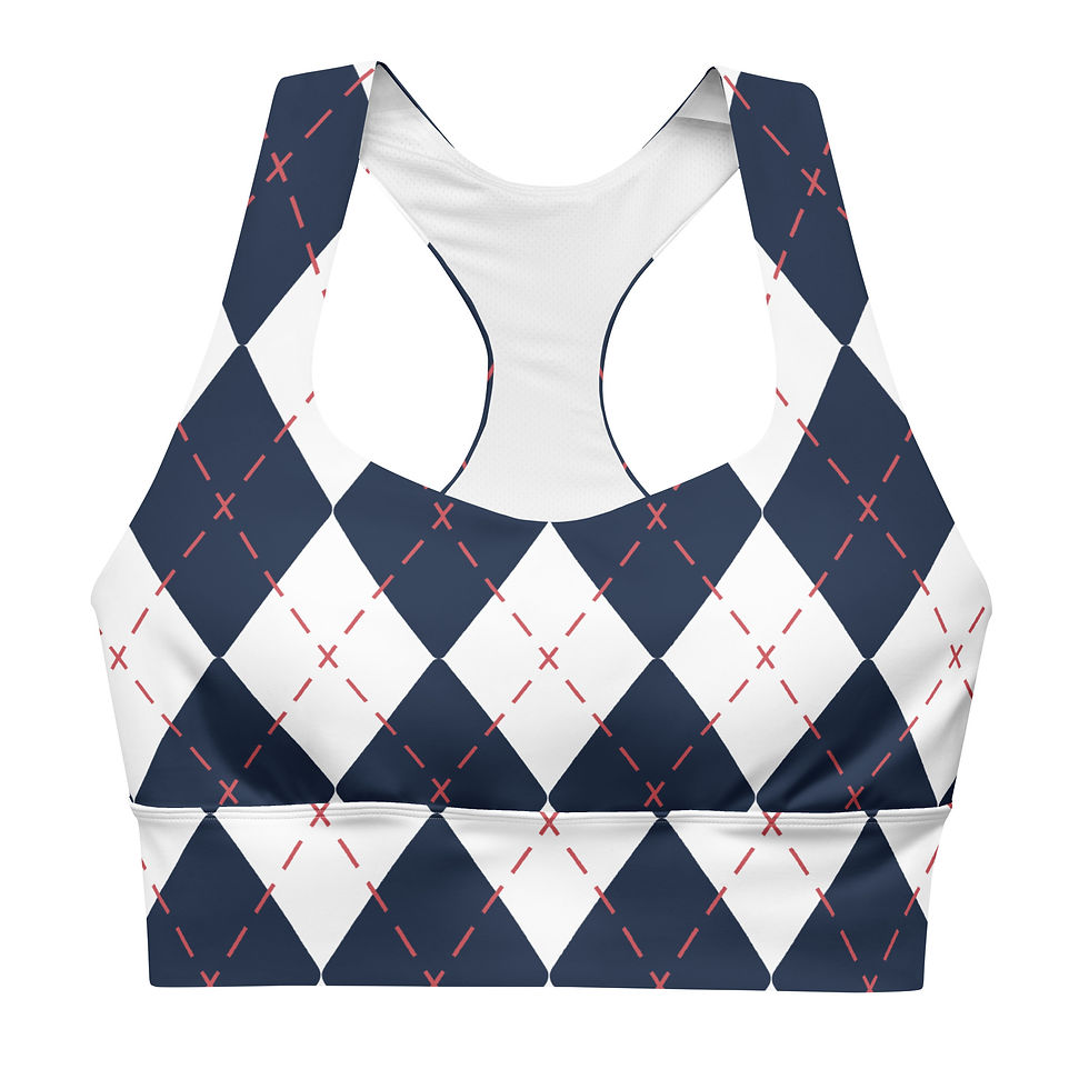 Thumbnail: Classic Essentials Women’s Longline Sports Bra/Top (Harlequin/Argyle)