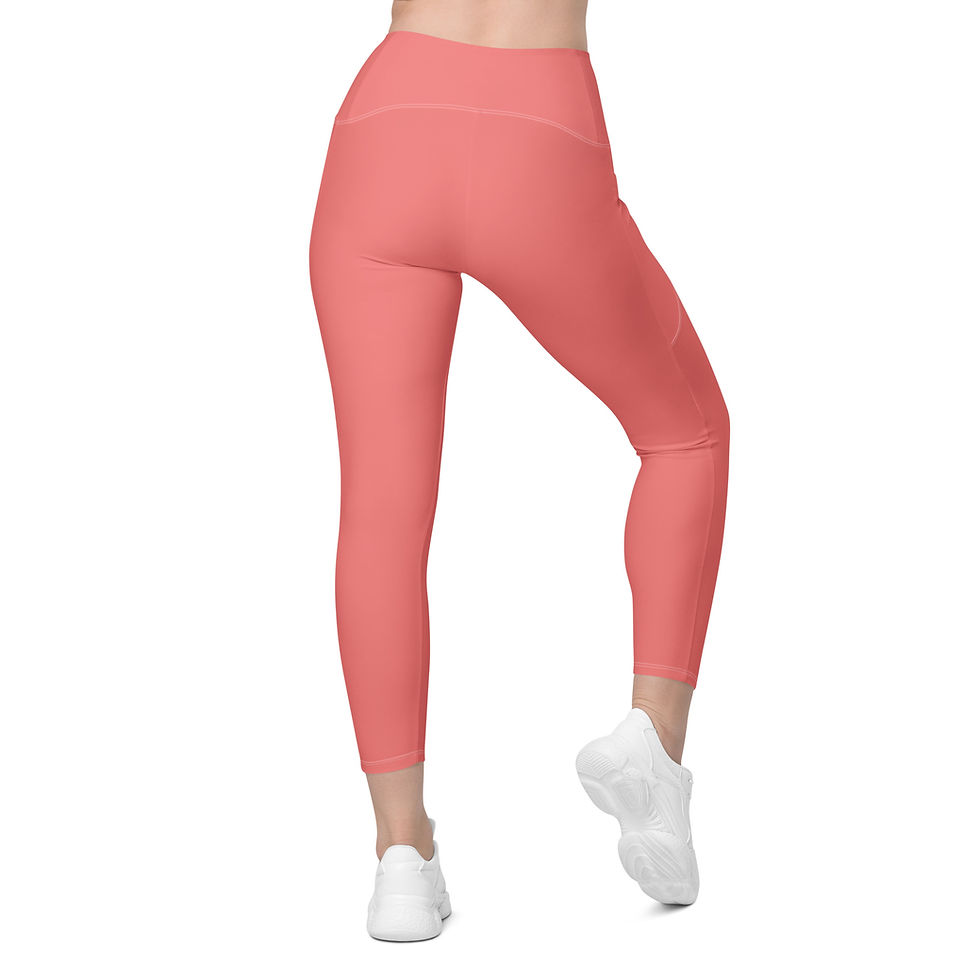 Thumbnail: 	 Classic Essentials Women’s Crossover Leggings w/ Pockets (Salmon)