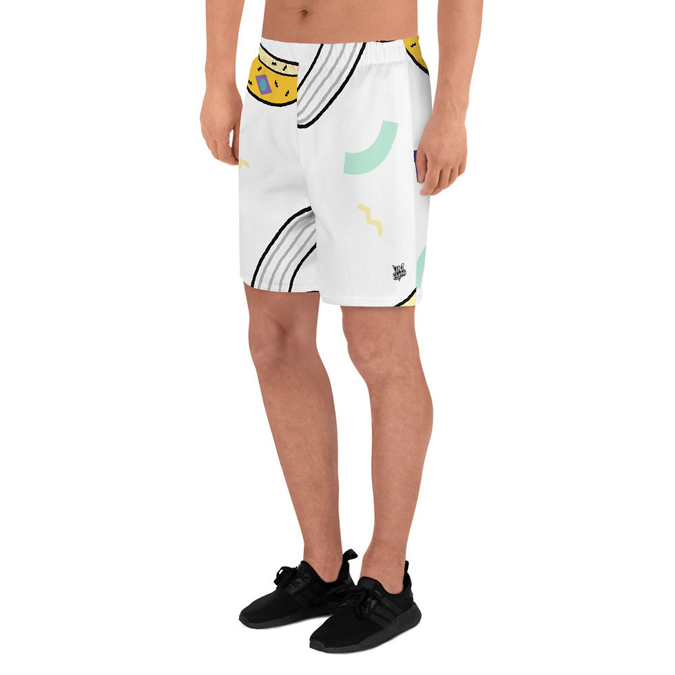 Thumbnail: Rockstar Essentials Athletic Shorts (Unisex; Long; Go Bananas; White)