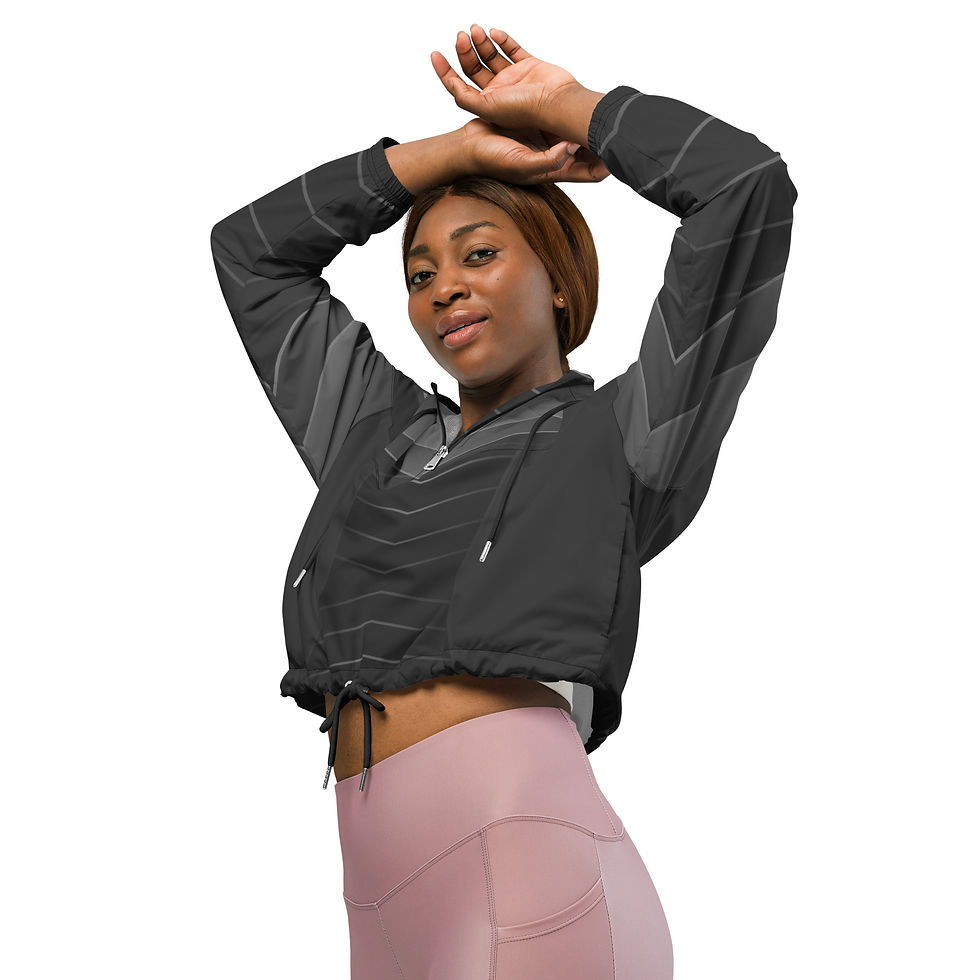 Thumbnail: Superhuman Essentials Women’s Cropped Windbreaker Jacket (Captain; Gray)