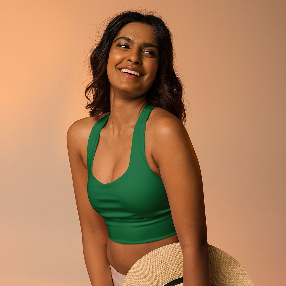Thumbnail: Classic Essentials Women’s Longline Sports Bra/Top (Emerald)