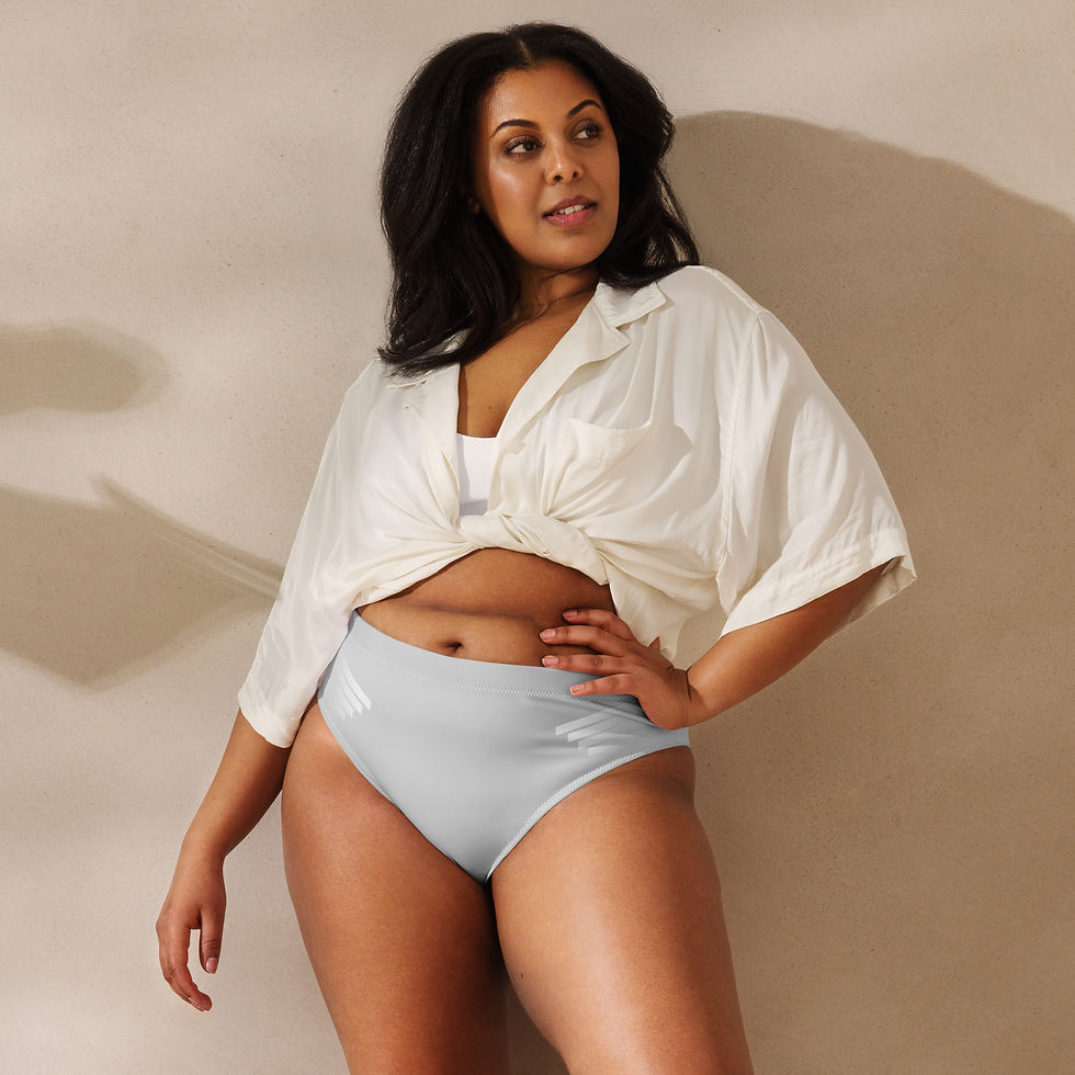 Thumbnail: Superhuman Essentials Women's High-Waisted Bikini Bottoms (Paladin; Angelic)