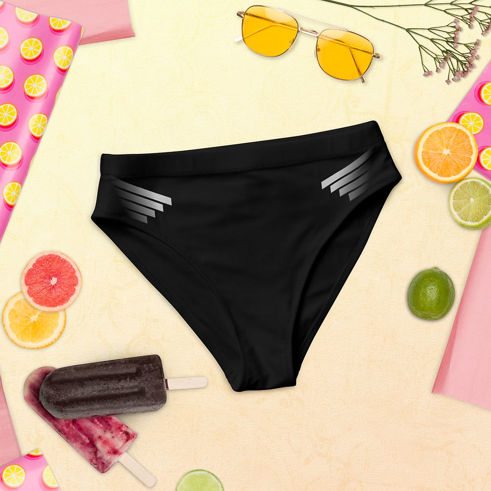 Thumbnail: Superhuman Essentials Women's High-Waisted Bikini Bottoms (Paladin; Black)