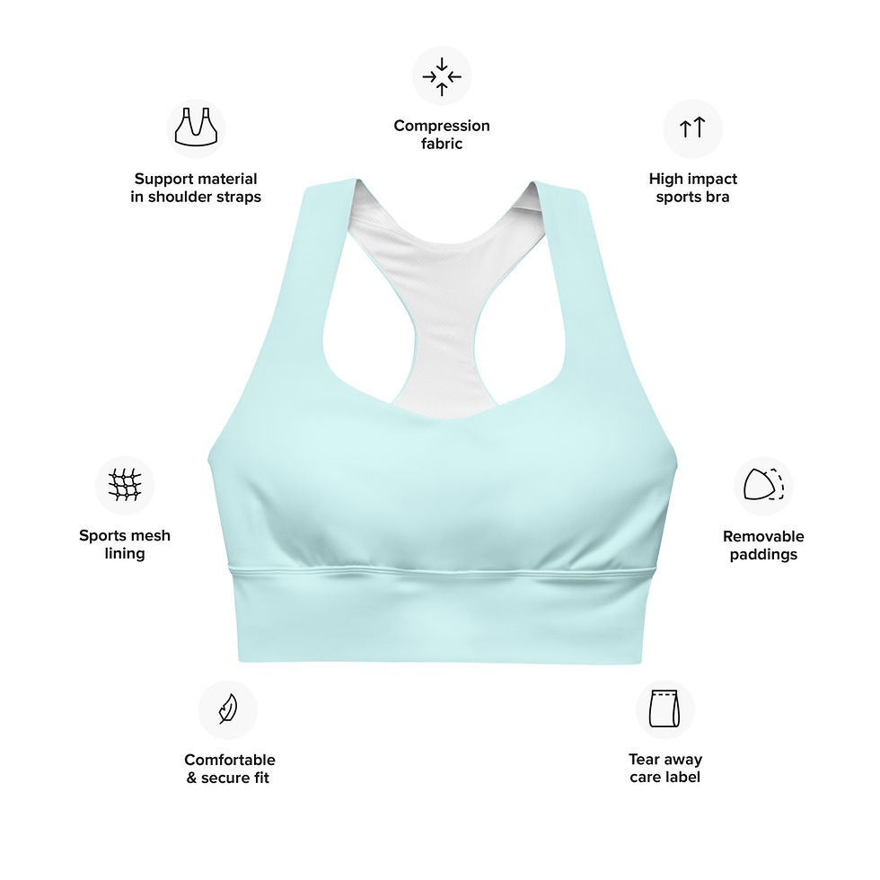 Thumbnail: Classic Essentials Women’s Longline Sports Bra/Top (Cyan)