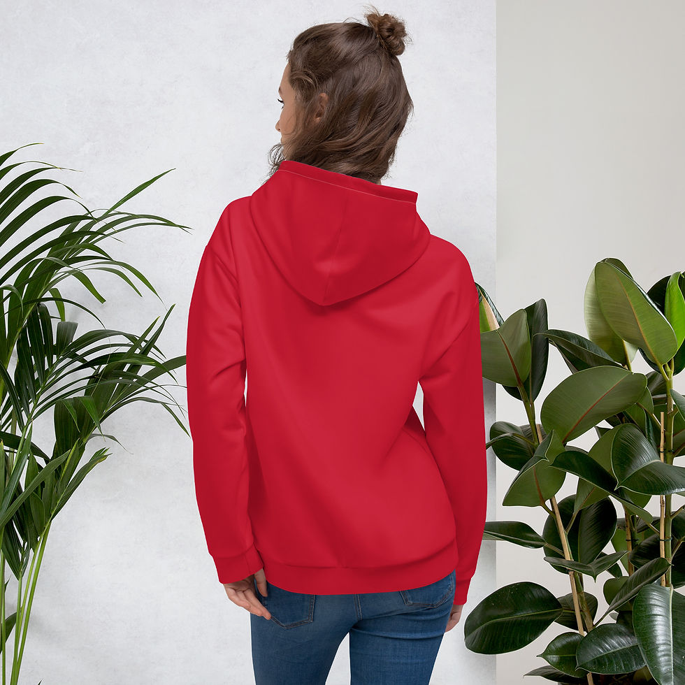 Thumbnail: Classic Essentials Pullover Hoodie (Unisex; Red; White Stitch)