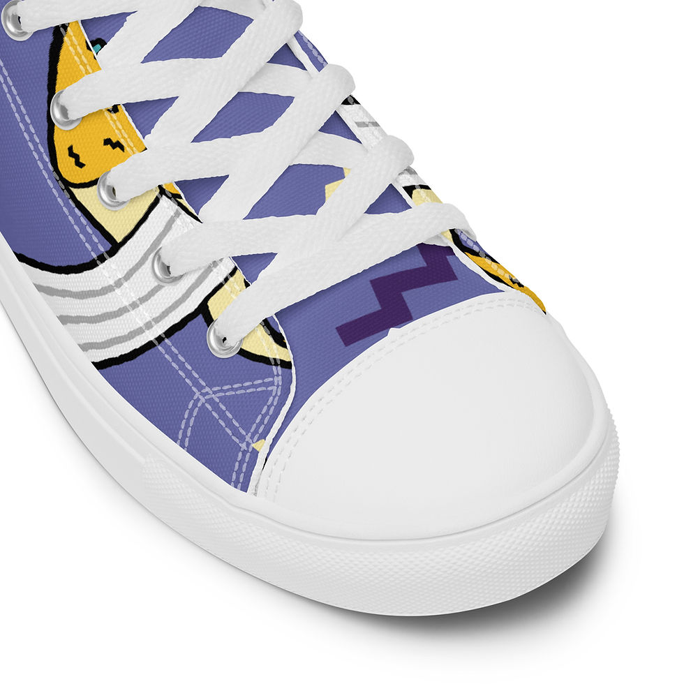 Thumbnail: Rockstar Essentials Women’s High-Top Canvas Sneakers (Go Bananas; Blue)