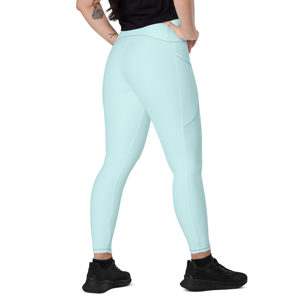 Thumbnail: Classic Essentials Women’s Crossover Leggings w/ Pockets (Cyan)