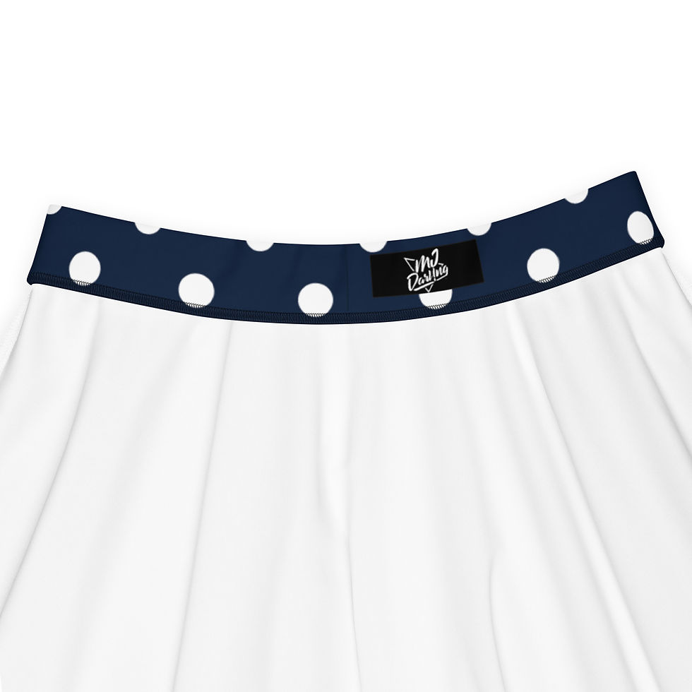 Thumbnail: Classic Essentials Women's A-Line Skater Sun Skirt (Polka Dot; White/Navy)