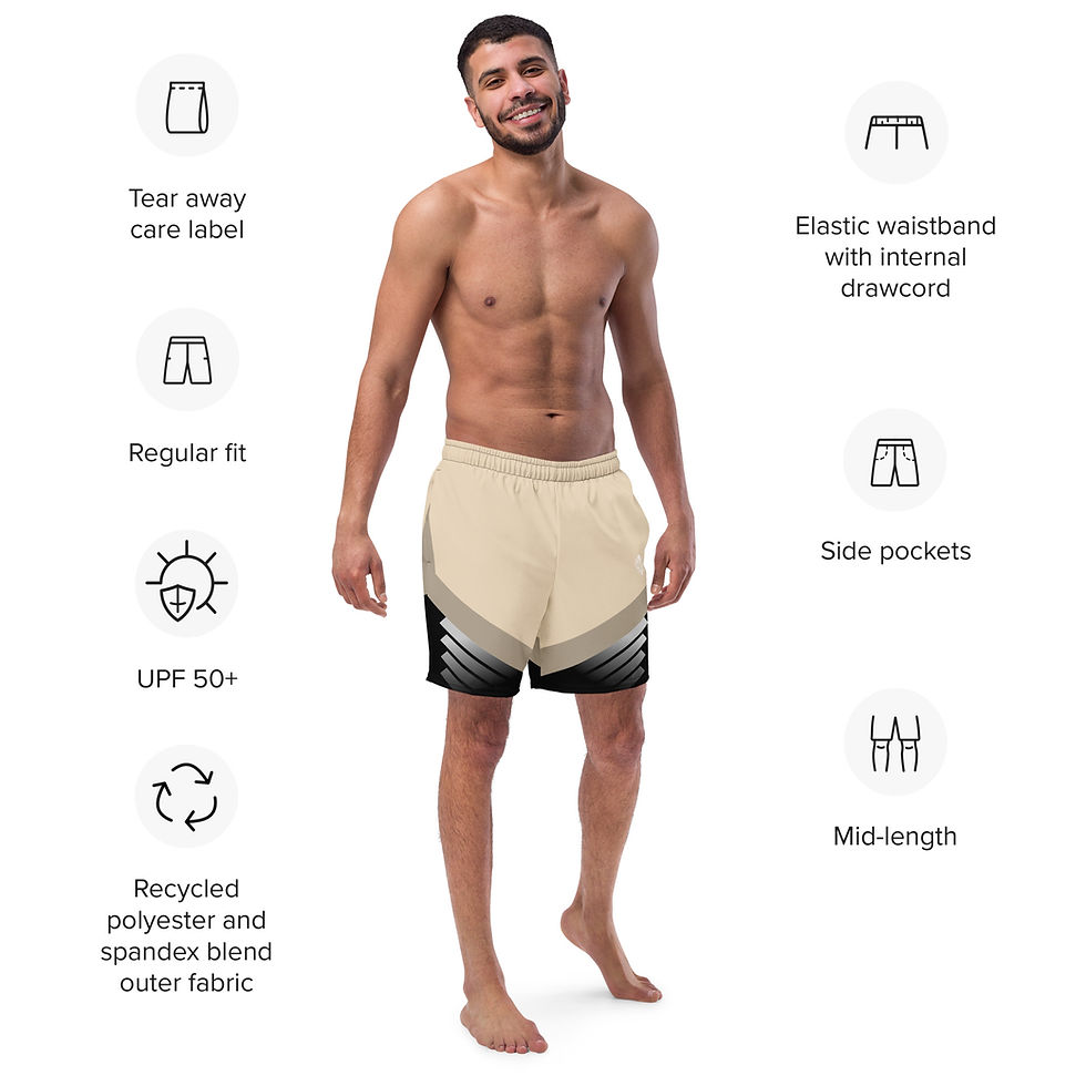 Thumbnail: Superhuman Essentials Men's Swim Trunks (Paladin; Champagne/Black)