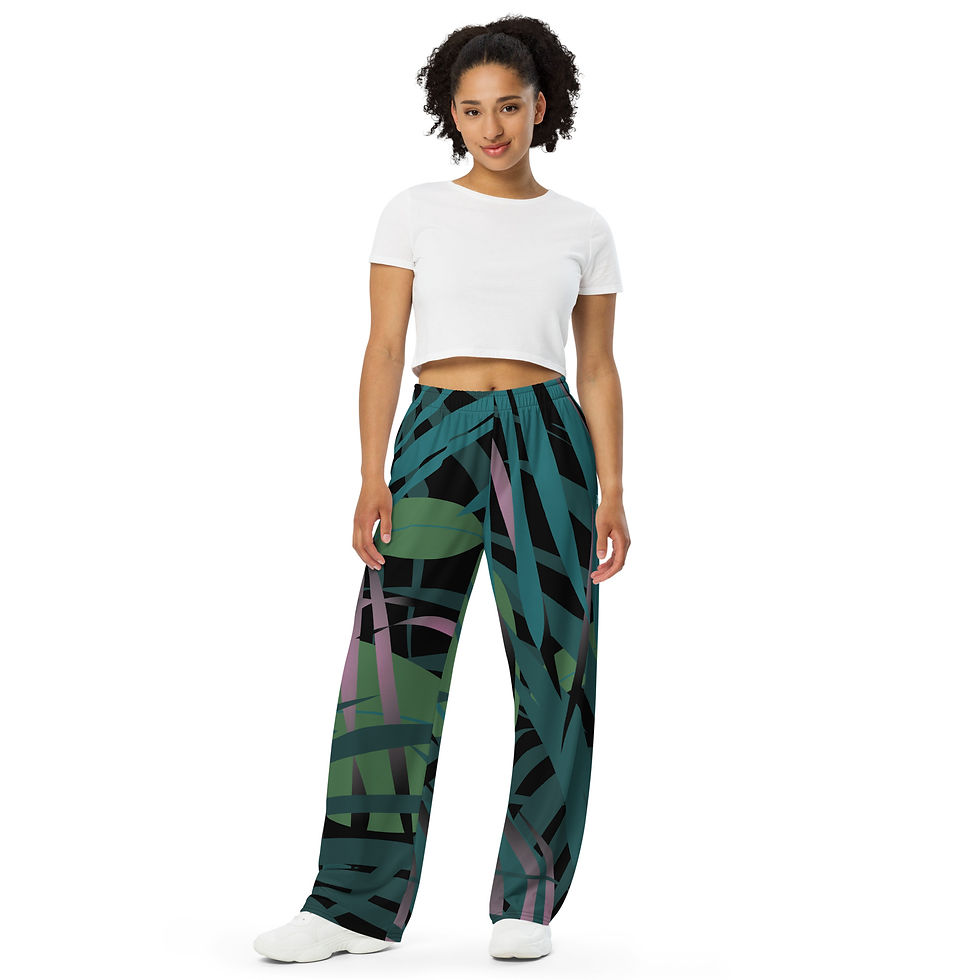 Thumbnail: Rockstar Essentials Wide-Leg Loungers/Pants (Unisex; Jungle Heat)