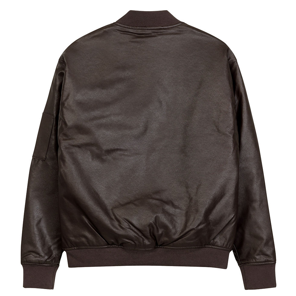 Thumbnail: Classic Essentials Leather Bomber Jacket (Faux; Unisex; Chocolate Brown)