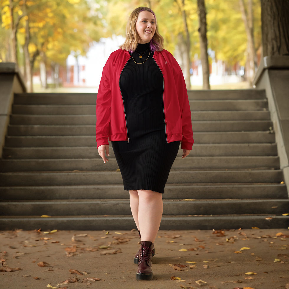Thumbnail: Classic Essentials Bomber Jacket Liner Zip Sweater (Unisex; Red)
