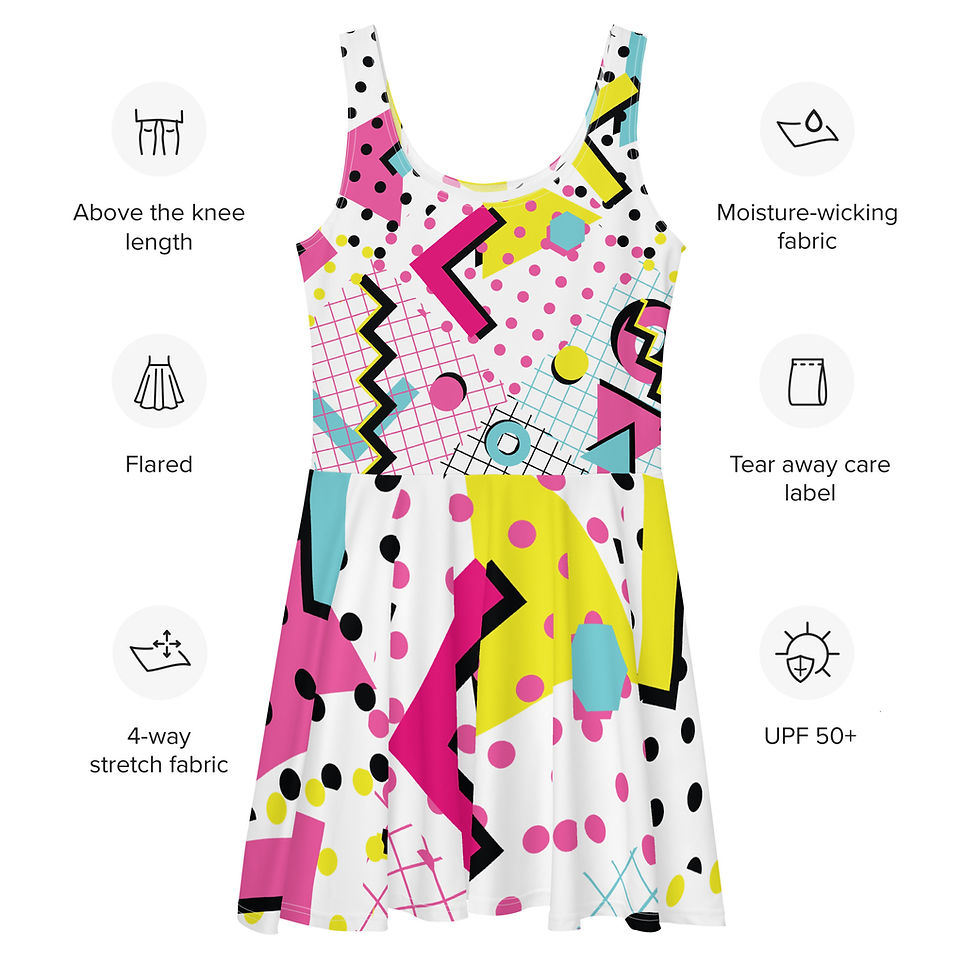 Thumbnail: Rockstar Essentials Women’s A-Line Skater Sun Dress (Retro; '80s)