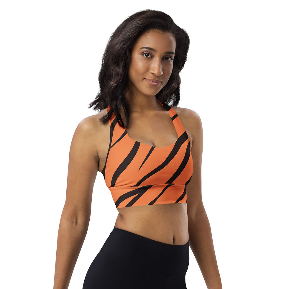Thumbnail: Rockstar Essentials Women’s Longline Sports Bra/Top (Tiger Style)
