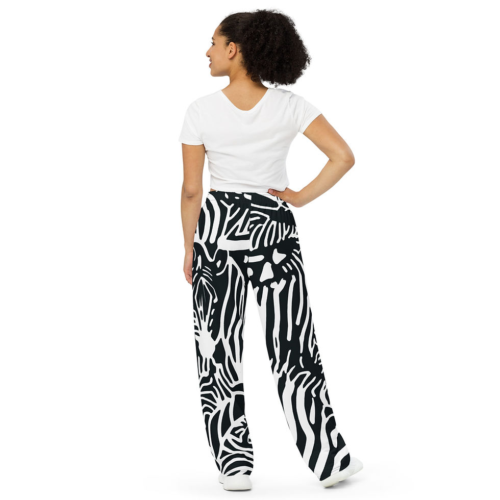 Thumbnail: Rockstar Essentials Wide-Leg Loungers/Pants (Unisex; Zebra 2)