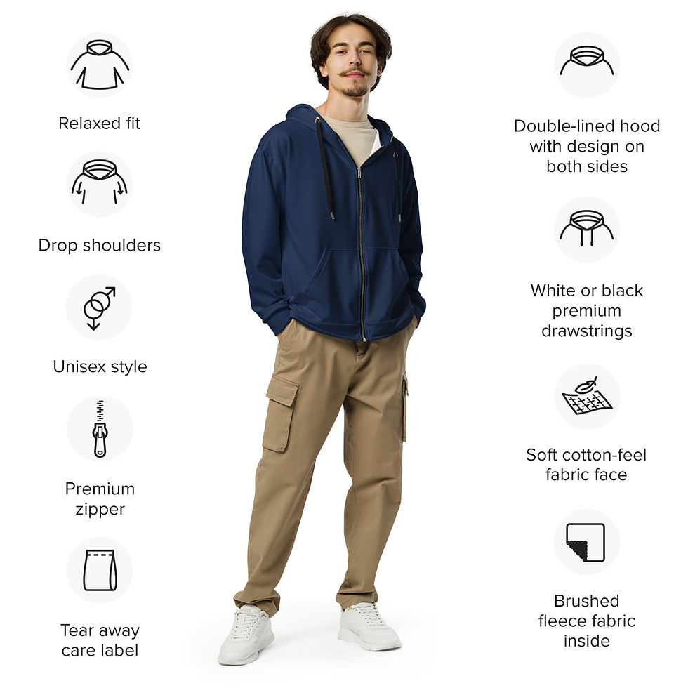 Thumbnail: Classic Essentials Zip Hoodie (Unisex; Navy)