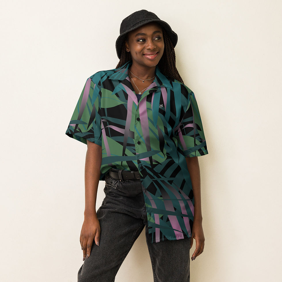 Thumbnail: Rockstar Essentials Short Sleeve Button Down Shirt (Unisex; Jungle Heat)