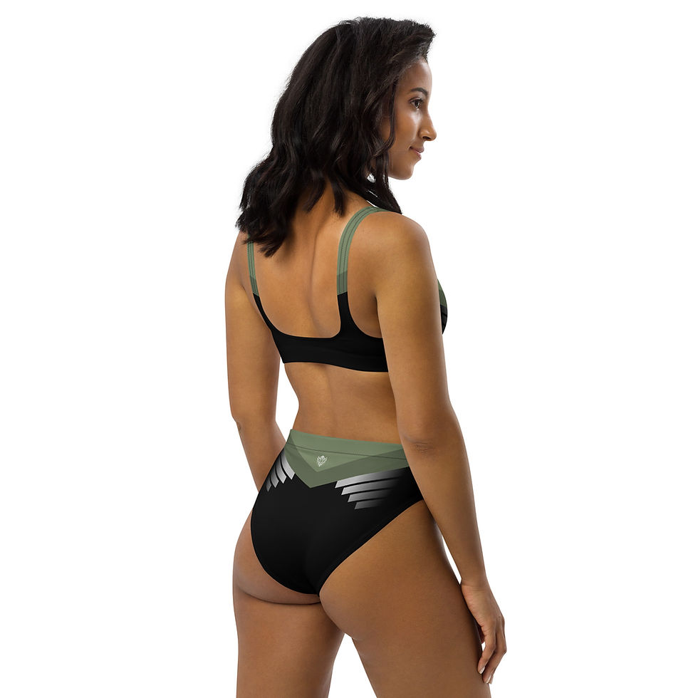 Thumbnail: Superhuman Essentials Women's High-Waisted Bikini (Paladin; Fatigues/Black