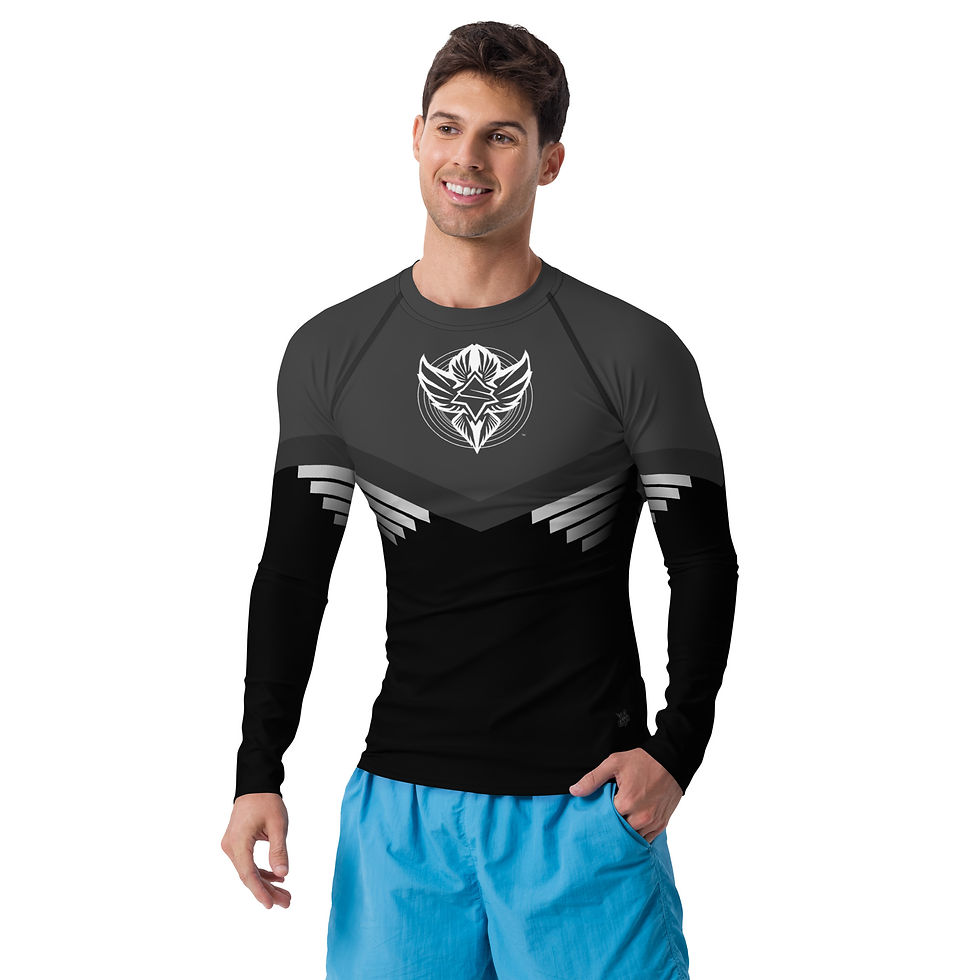 Thumbnail: Superhuman Essentials Men's Rash Guard (Paladin; Gunmetal/Black)