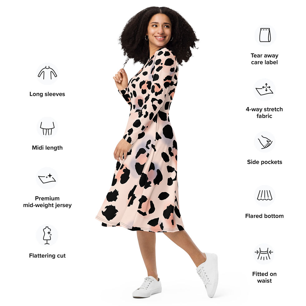 Thumbnail: Rockstar Essentials Women's Long Sleeve Midi Dress w/ Pockets (Johnni Cougar)