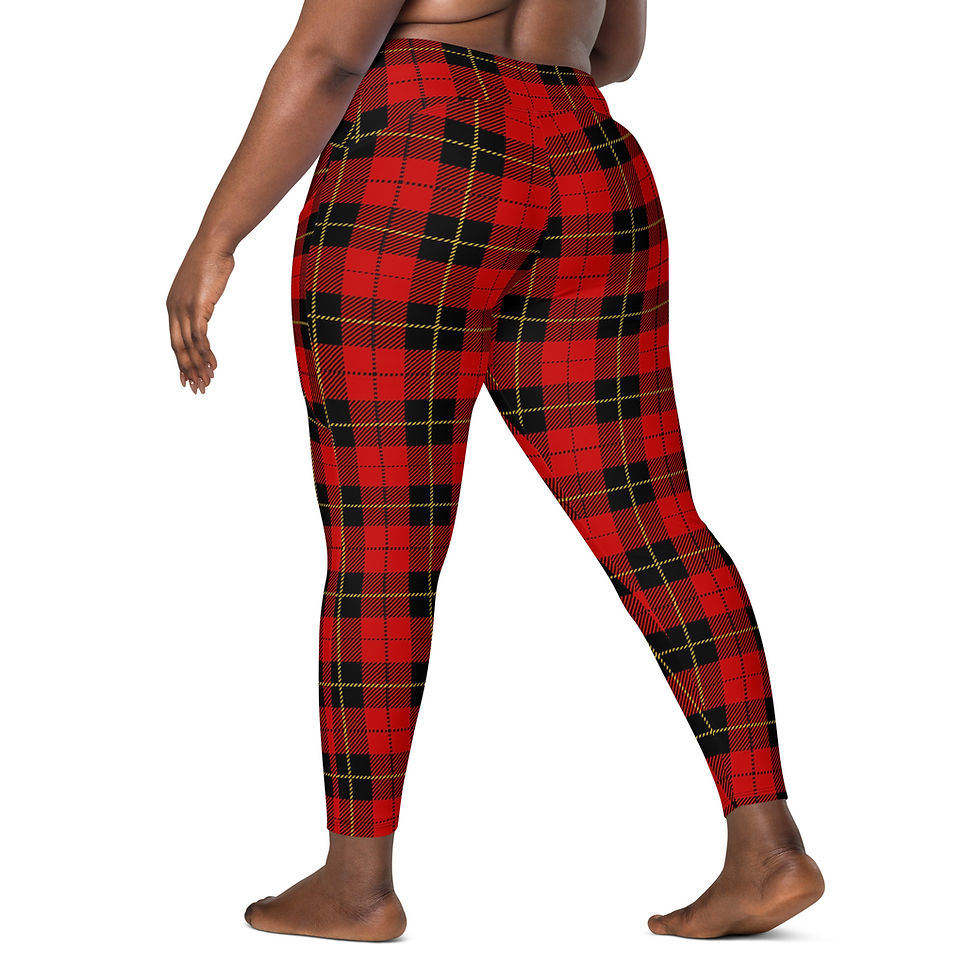 Thumbnail: Rockstar Essentials Women's Crossover Leggings w/ Pockets (Punk; Duncan; Red)