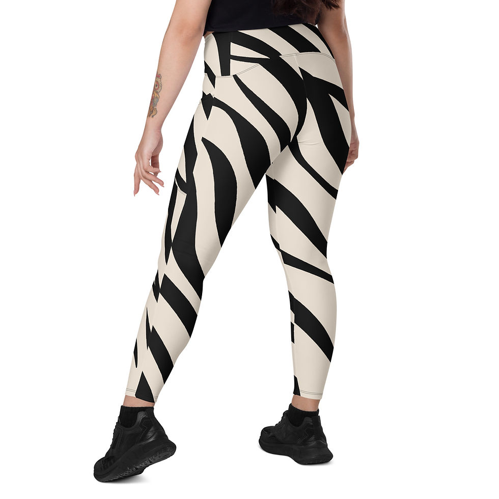 Thumbnail: Rockstar Essentials Women’s Crossover Leggings w/ Pockets (Zebra)