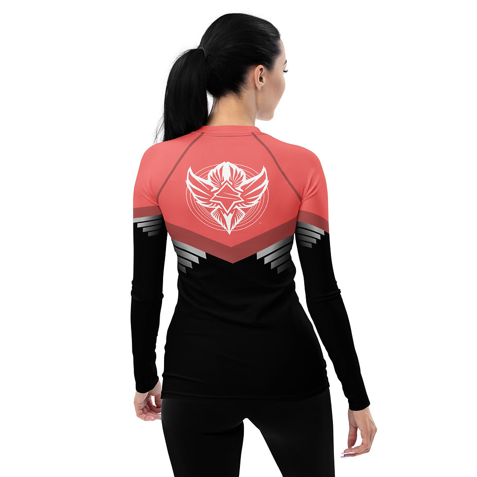 Thumbnail: Superhuman Essentials Women's Rash Guard (Paladin; Salmon/Black)