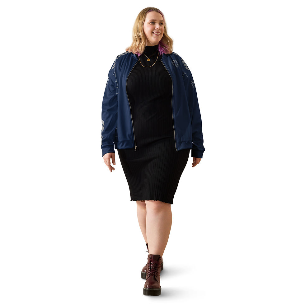Thumbnail: Superhuman Essentials Bomber Jacket Liner Zip Sweater (Unisex; Crew; Navy)