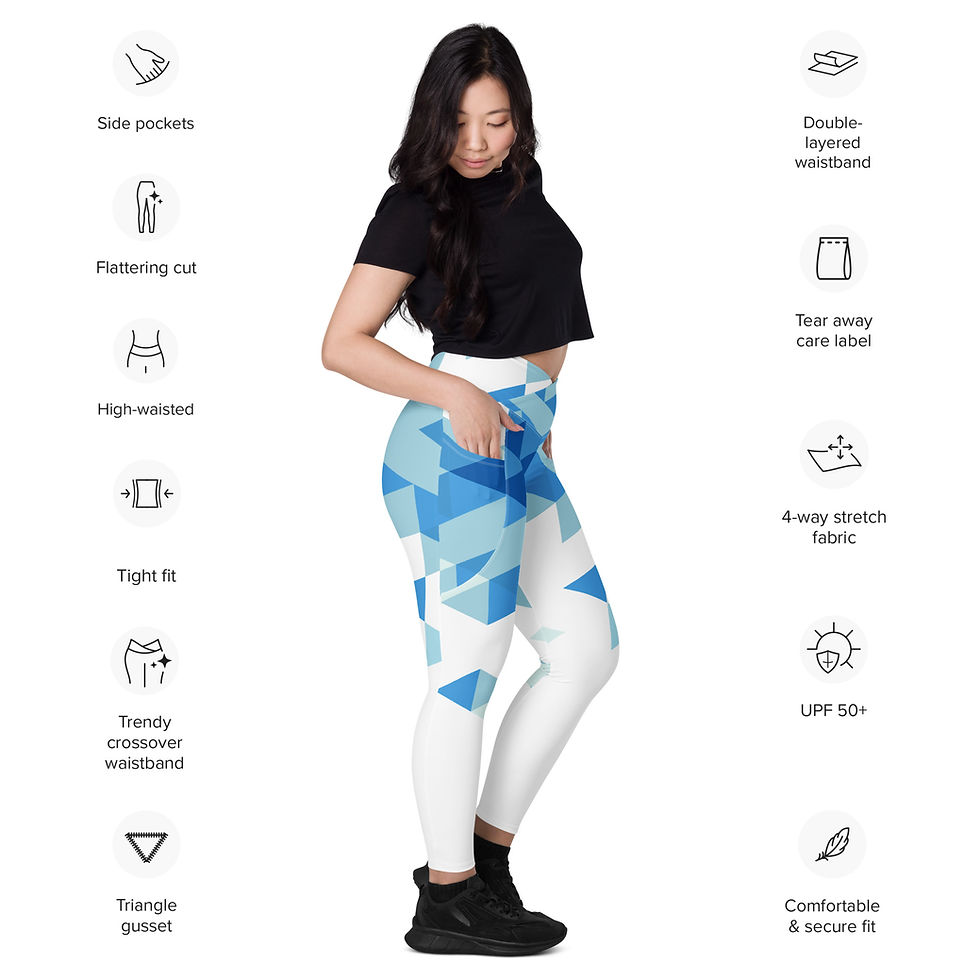 Thumbnail: Superhuman Essentials Crossover Leggings w/ Pockets (Crystal Clear)